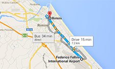 From Rimini airport to the centre of the town