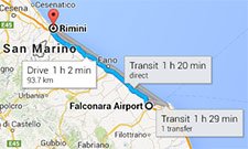 From Ancona airport to Rimini